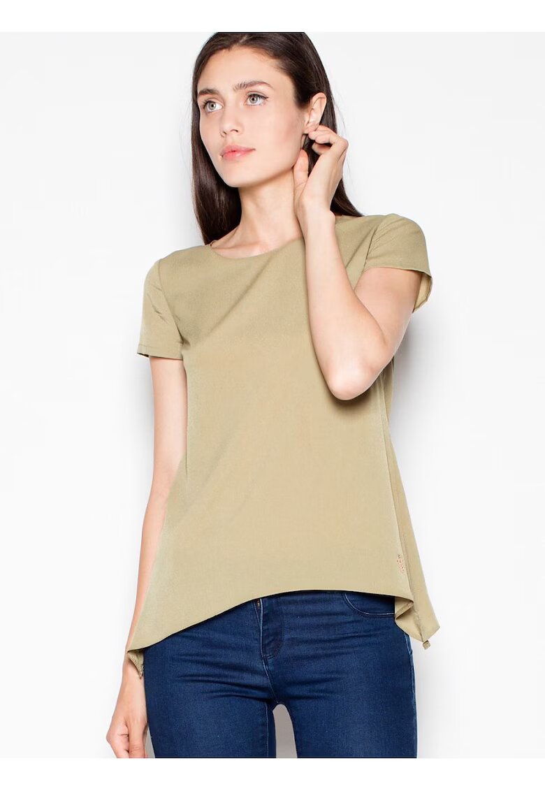 Venaton Tricou dama simplu - verde - material usor - aerisit