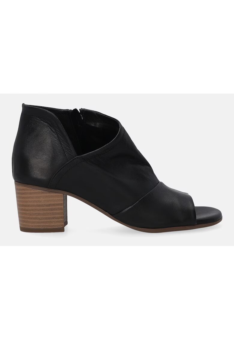 VENEZIA Botine de piele cu varf decupat