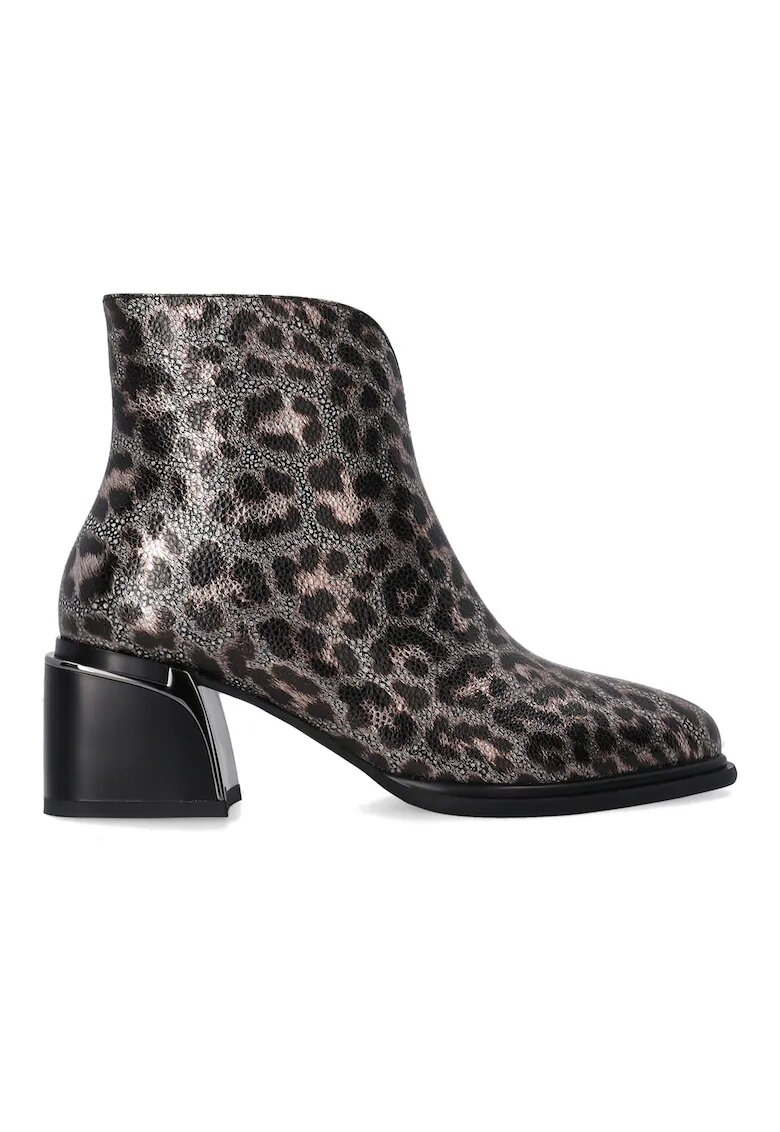 VENEZIA Botine din piele cu animal print