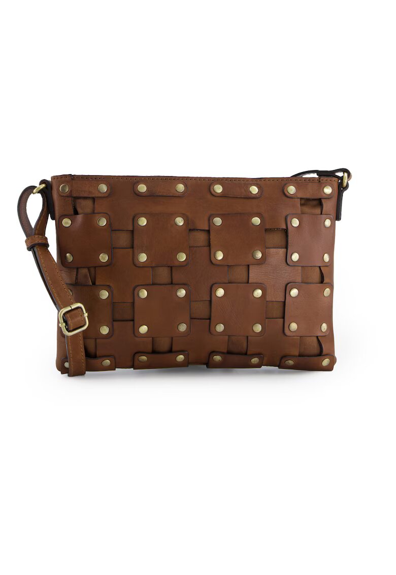 VENEZIA Geanta crossbody din piele cu aplicatii din strasuri