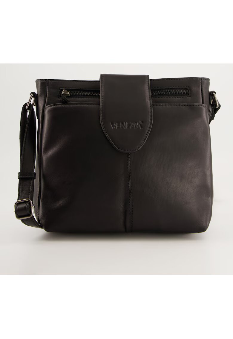 VENEZIA Geanta crossbody din piele cu buzunare