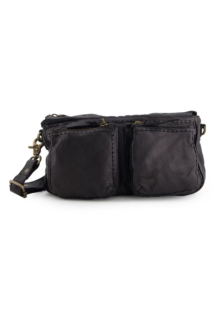 VENEZIA Geanta crossbody din piele cu buzunare multiple