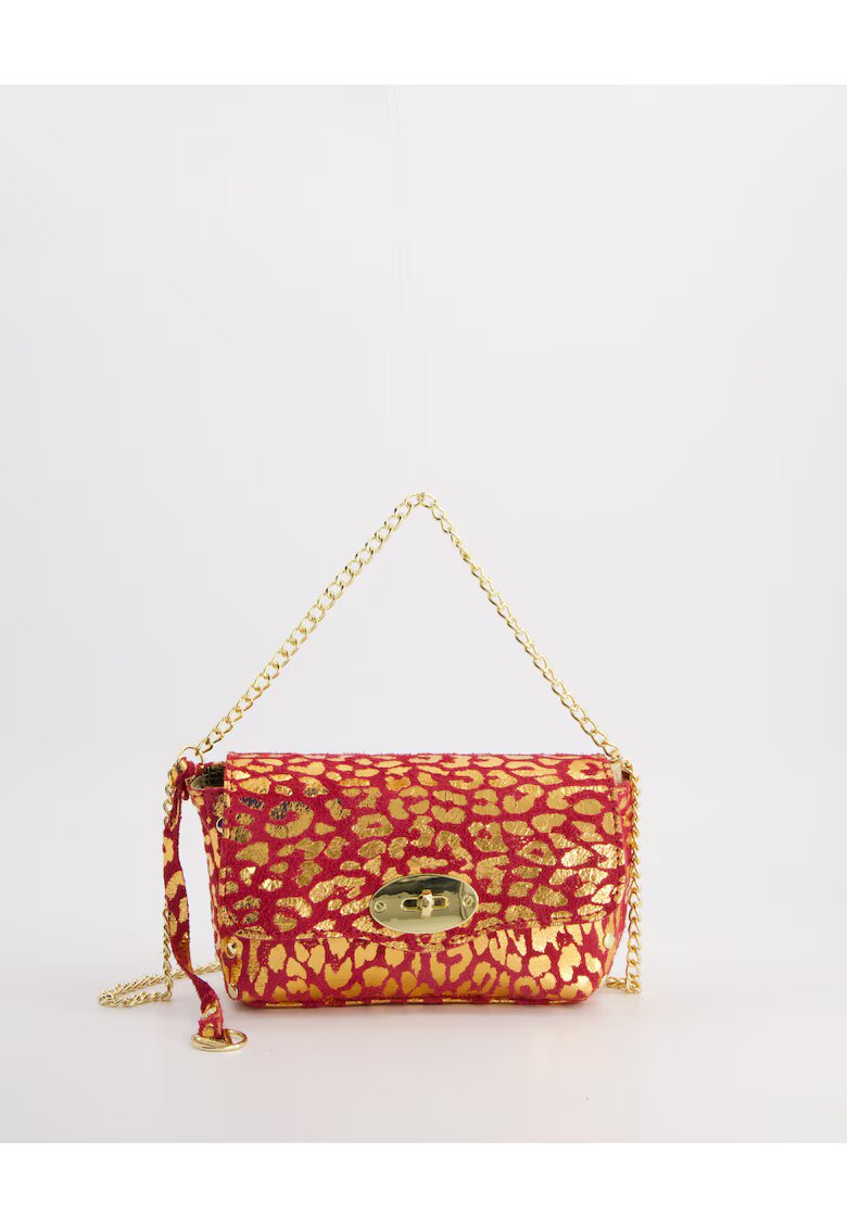 VENEZIA Geanta crossbody din piele intoarsa cu animal print