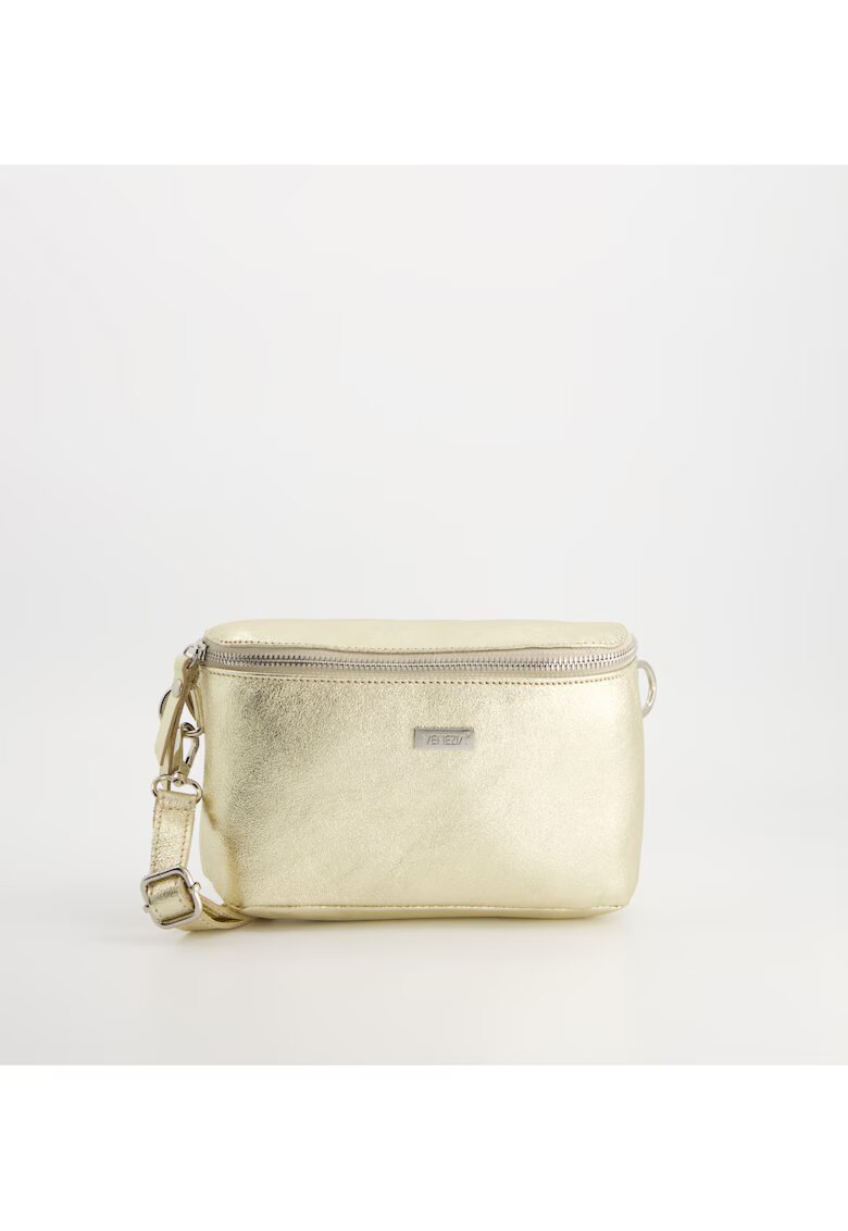 VENEZIA Geanta crossbody piele naturala - auriu - 9cm inaltime toc