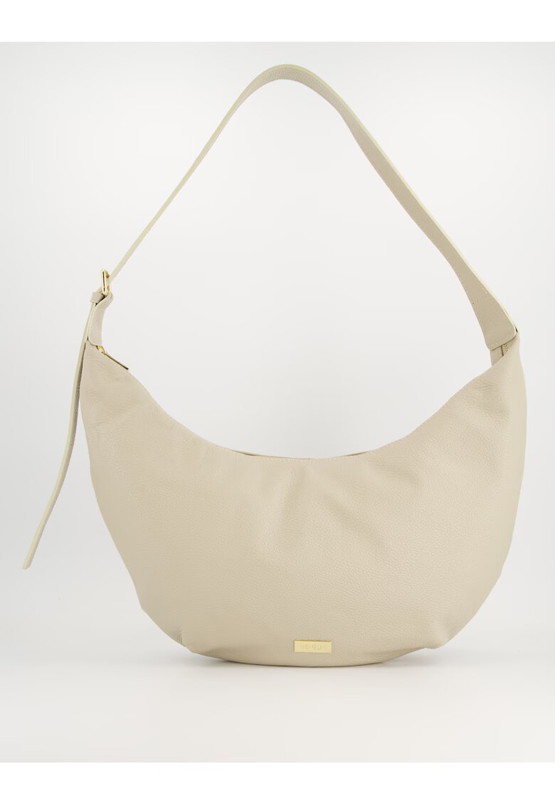VENEZIA Geanta crossbody piele naturala - lungime maxima - 1 buzunar interior - Bej