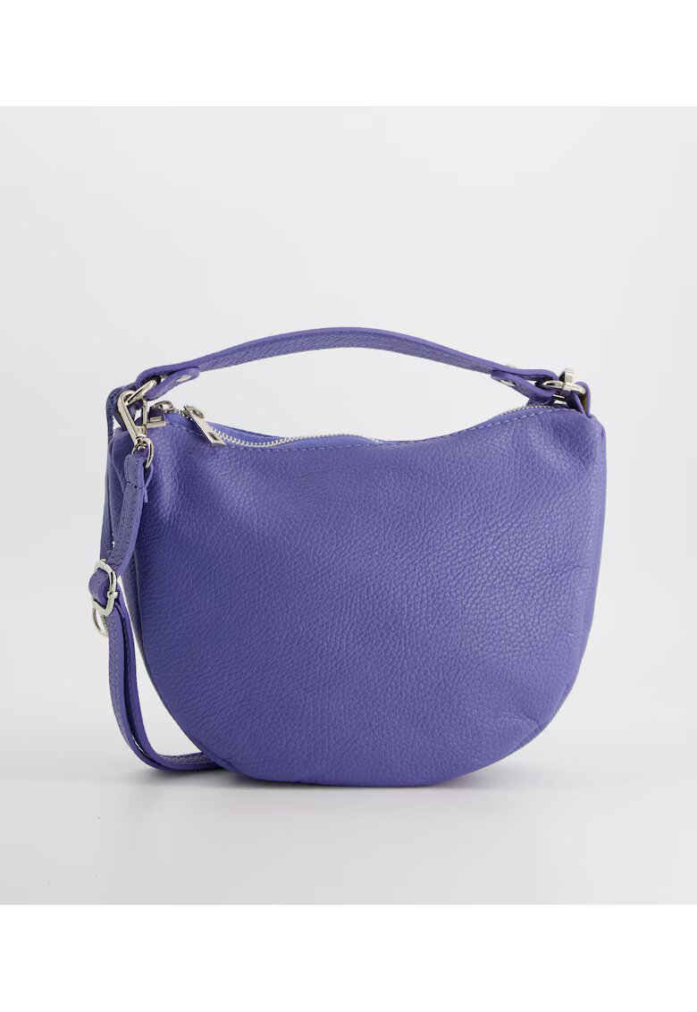 VENEZIA Geanta dama crossbody - piele naturala - albastru - 30x19cm