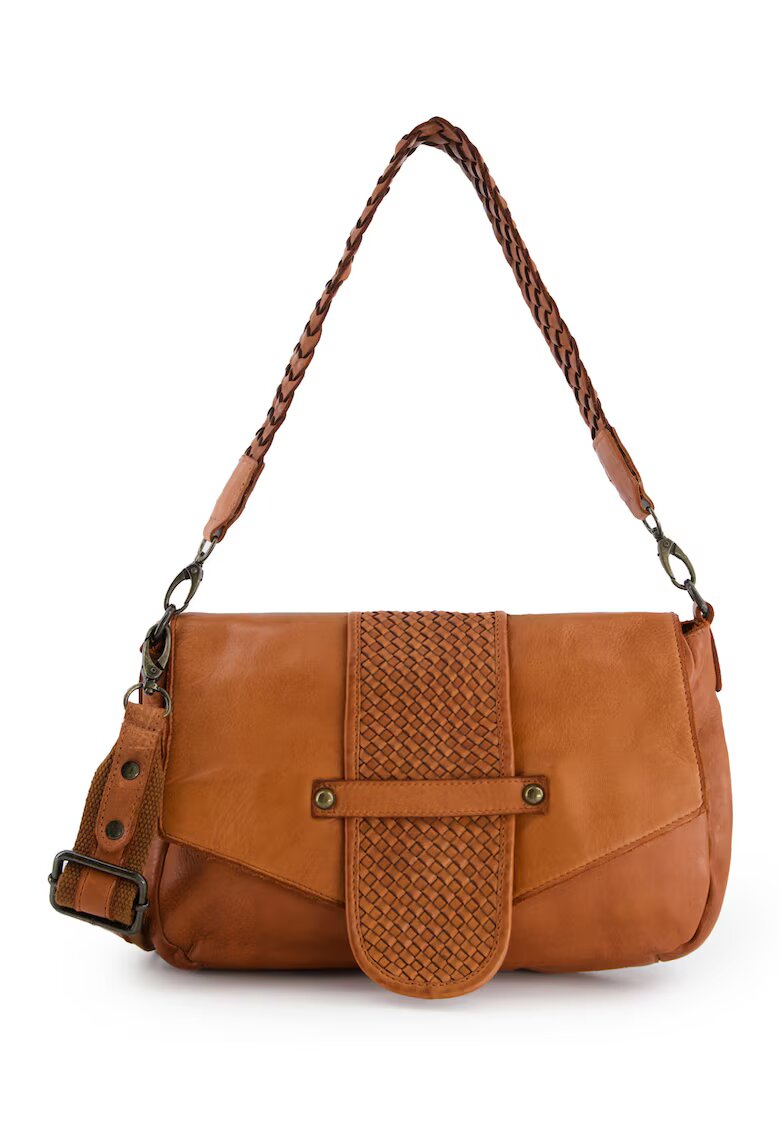 VENEZIA Geanta dama din piele naturala - maro - model crossbody - dimensiuni 18x30x8 -5cm - curea detasabila max 160cm.