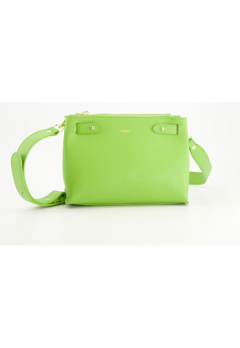 VENEZIA Geanta dama - messenger - piele naturala - 25x18x7cm - curea - Verde