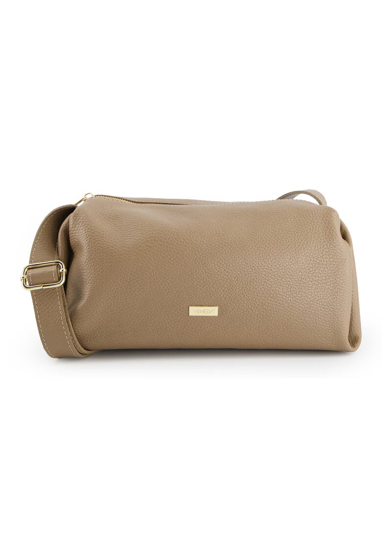 VENEZIA Geanta de umar din piele naturala - maro - 30x15x13cm - curea max 117cm - 1 buzunar interior