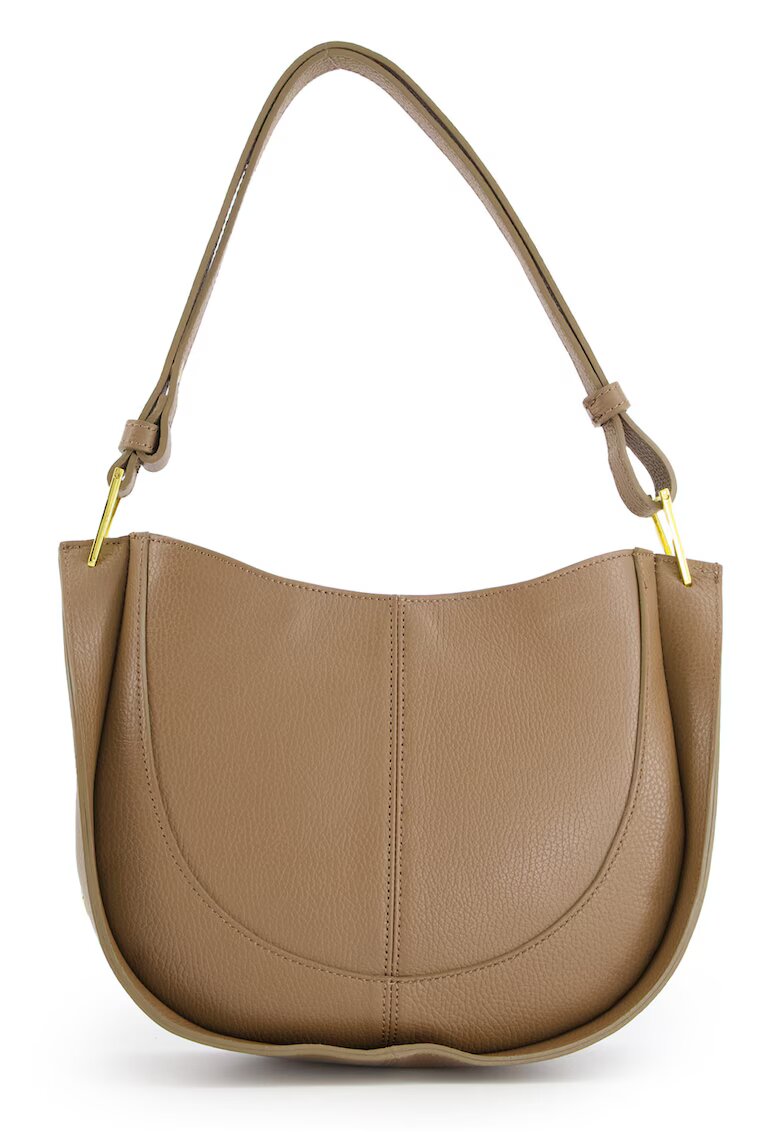 VENEZIA Geanta de umar piele naturala - maro - 23x28x8 -5cm - cu un compartiment interior - curea max 108cm