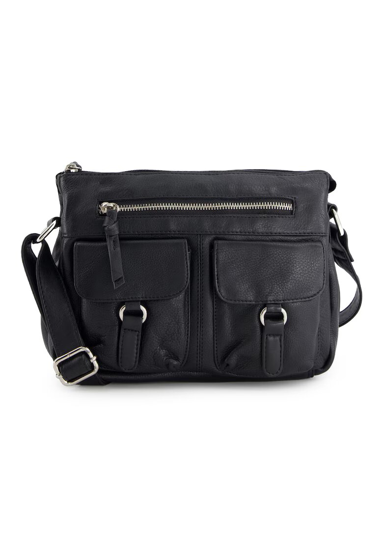 VENEZIA Geanta messenger din piele naturala cu buzunare multiple