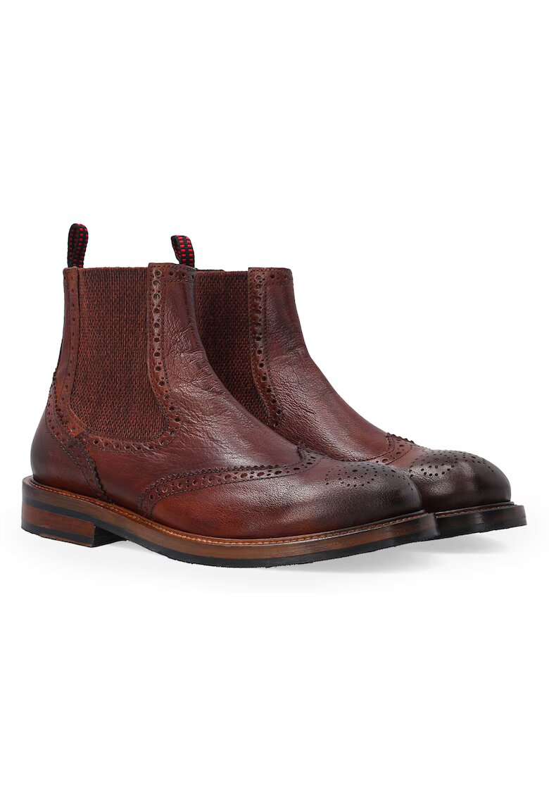 VENEZIA Ghete brogue perforate pentru barbati - din piele maro