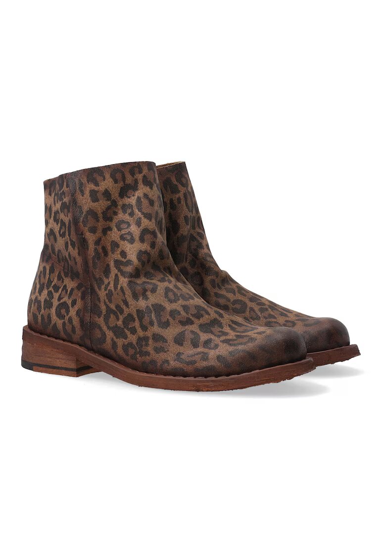 VENEZIA Ghete de dama din piele intoarsa cu imprimeu leopard