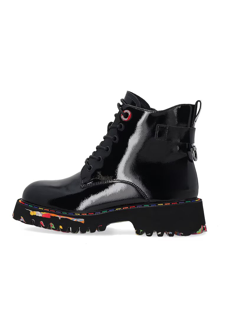 VENEZIA Ghete din piele lacuita cu detalii contrastante