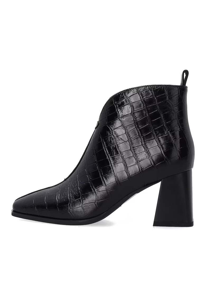 VENEZIA Ghete negre din piele cu relief - talpa