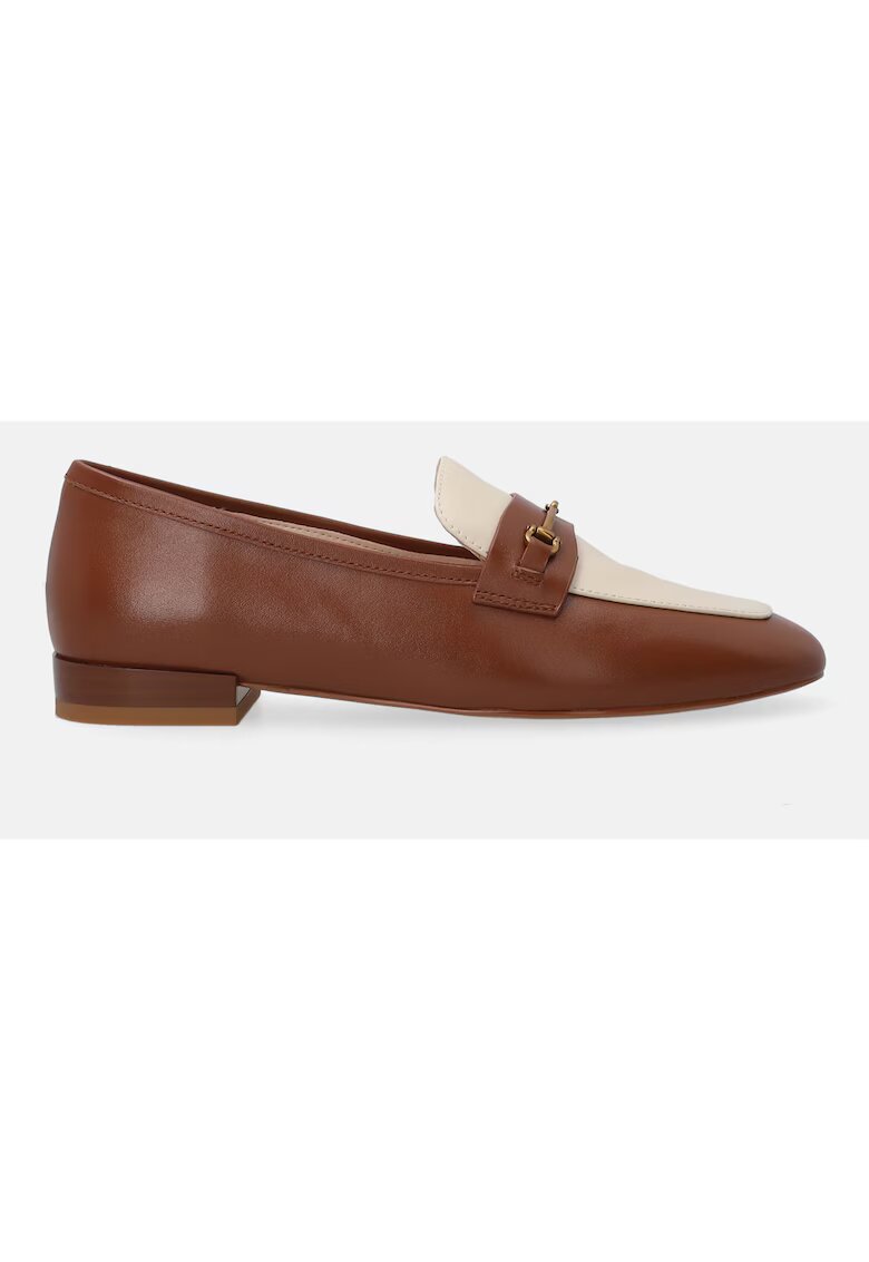 VENEZIA Loafer din piele cu detalii metalice - Maro/Bej