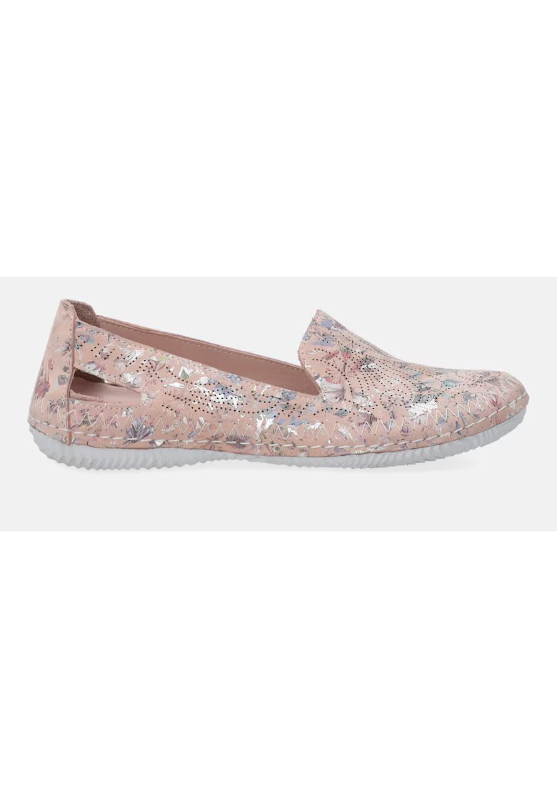 VENEZIA Mocasini de piele nabuc cu aspect ajurat