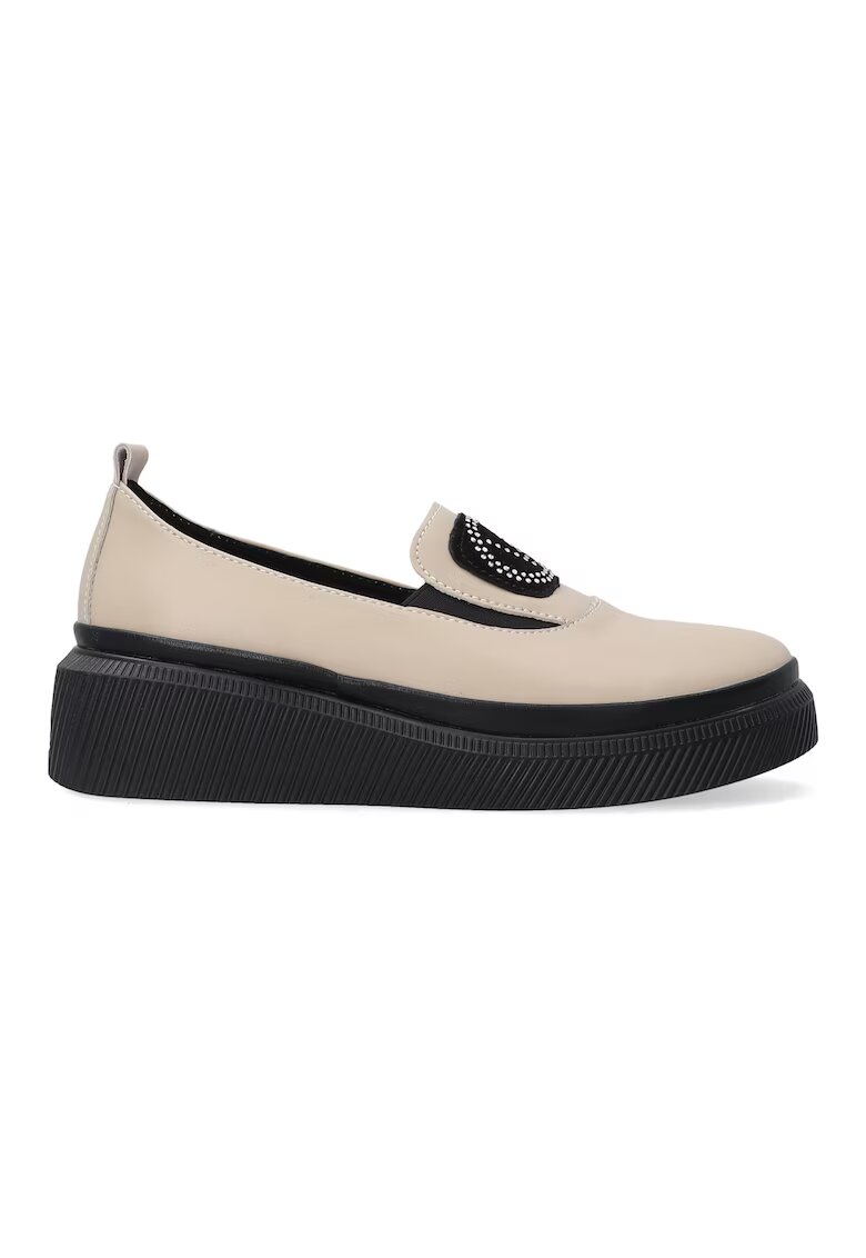 VENEZIA Mocasini din piele cu talpa wedge