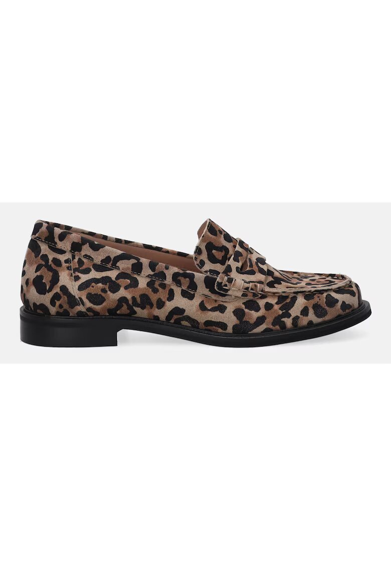 VENEZIA Mocasini din piele intoarsa cu animal print