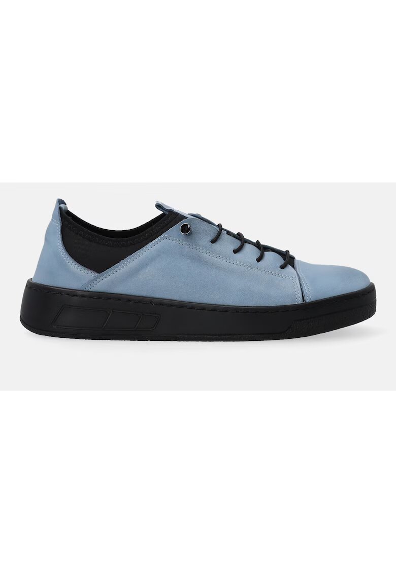 VENEZIA Pantofi casual din piele si piele ecologica - Albastru prafuit