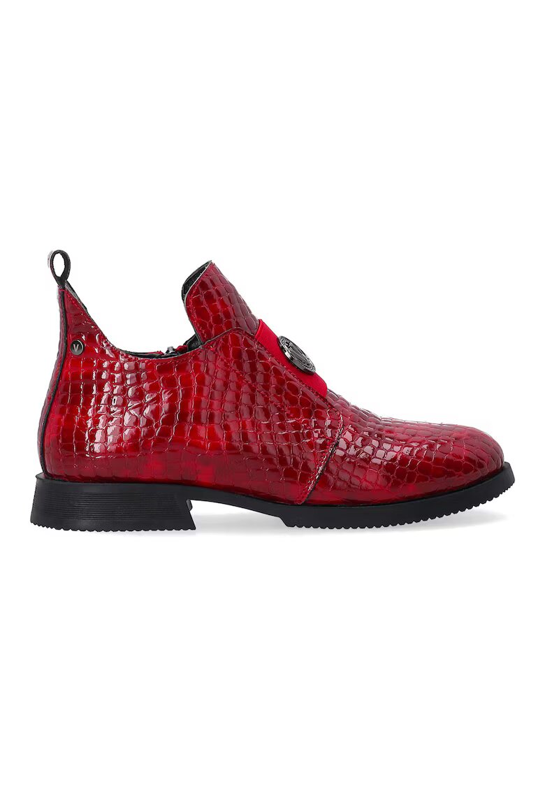 VENEZIA Pantofi din piele lacuita cu aspect de piele de crocodil si detaliu logo