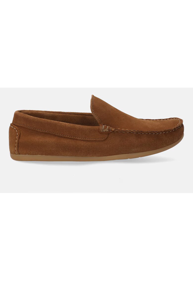 VENEZIA Pantofi loafer de piele intoarsa cu cusaturi decorative
