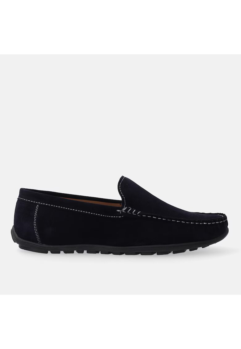 VENEZIA Pantofi loafer din piele intoarsa cu cusaturi decorative