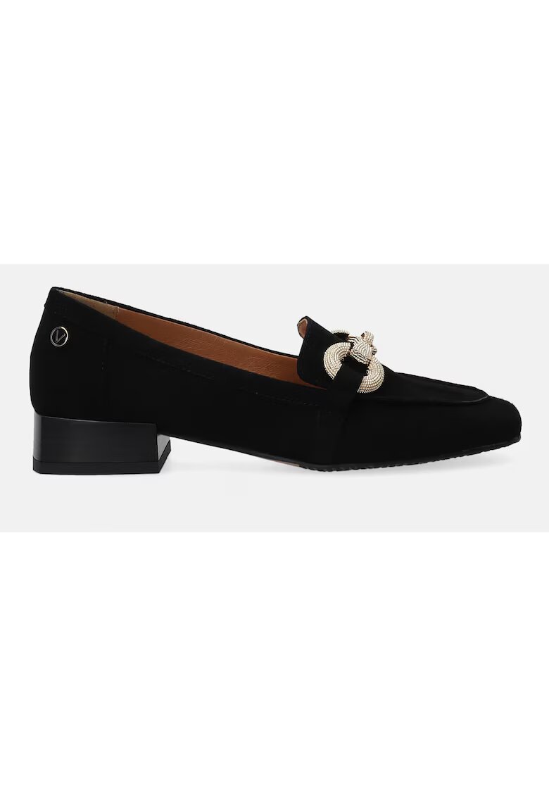 VENEZIA Pantofi loafer din piele intoarsa cu toc masiv