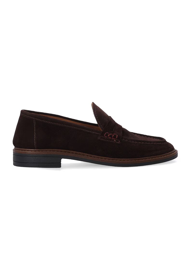VENEZIA Pantofi loafer din piele intoarsa cu varf rotunjit