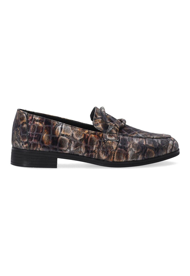 VENEZIA Pantofi loafer din piele lacuita - Negru/Maro