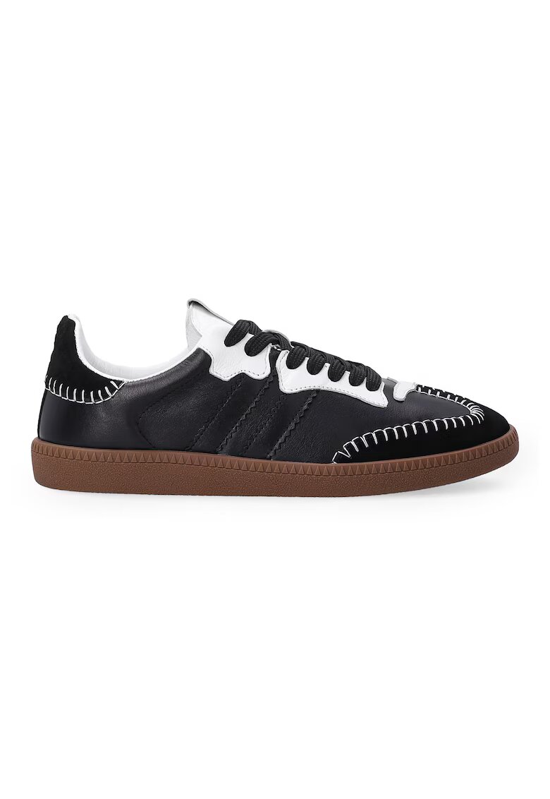 VENEZIA Pantofi sport din piele cu cusaturi contrastante - Negru