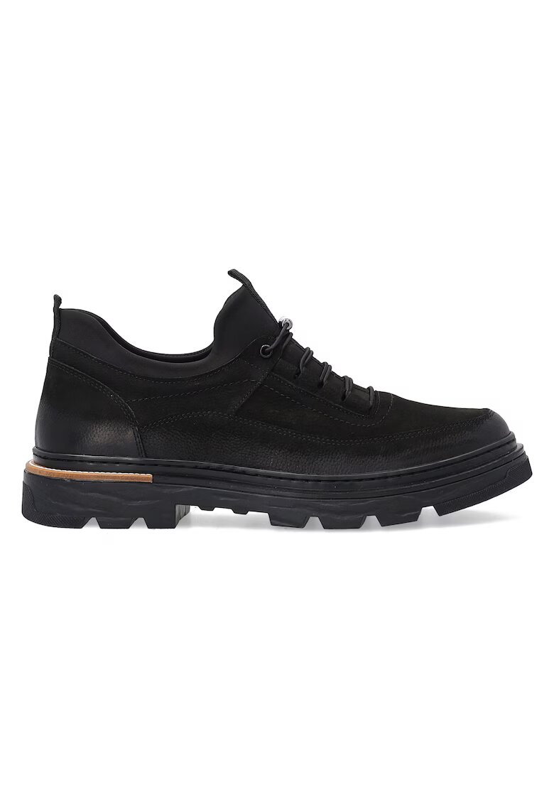 VENEZIA Pantofi sport din piele nabuc cu profil jos