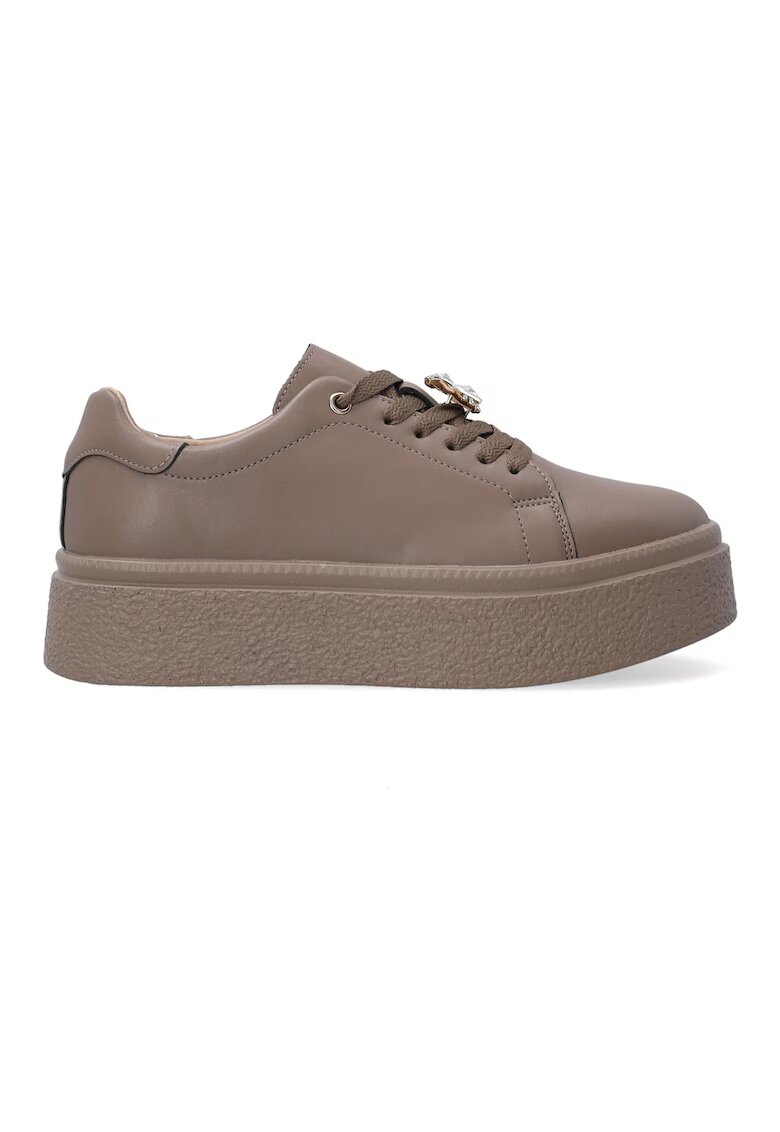 VENEZIA Pantofi sport flatform - din piele - cu garnitura decorativa cu strasuri