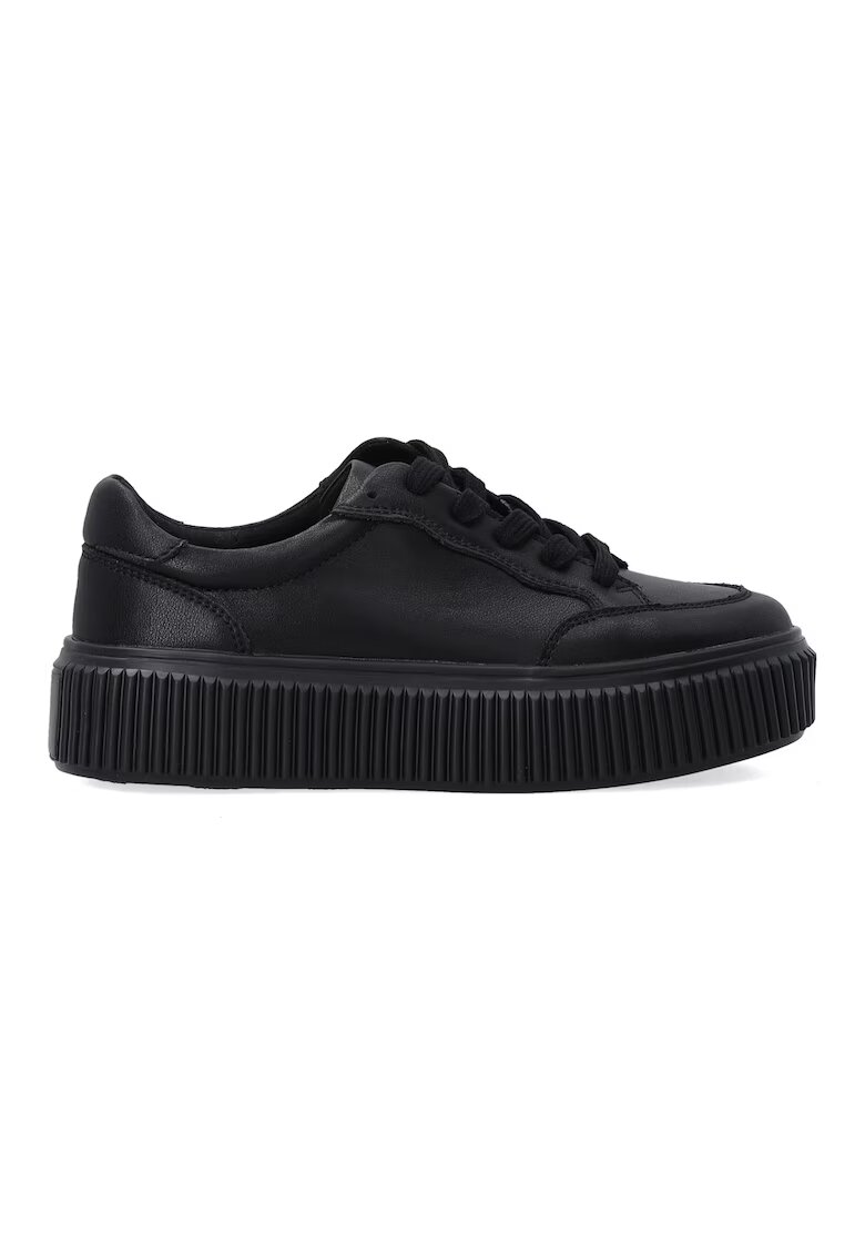 VENEZIA Pantofi sport flatform din piele - Negru