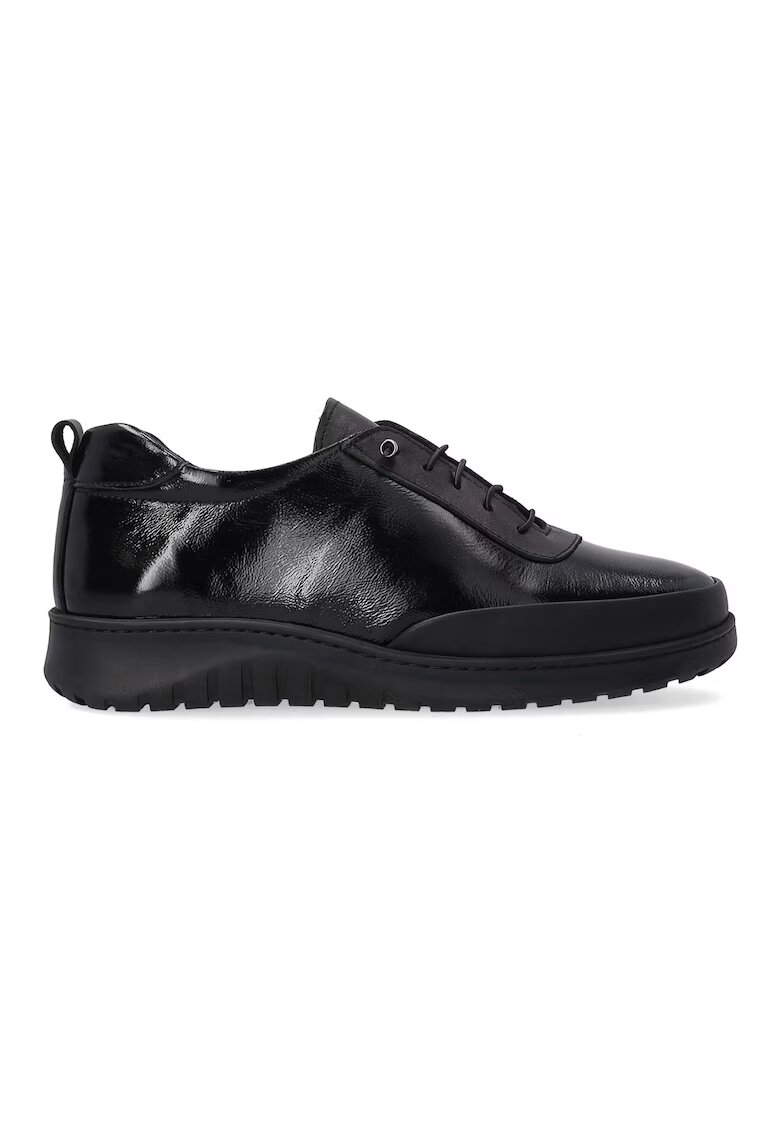 VENEZIA Pantofi sport negri din piele lacuita
