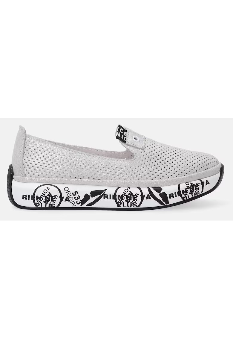 VENEZIA Pantofi sport slip-on cu aspect stralucitor si perforatii decorative
