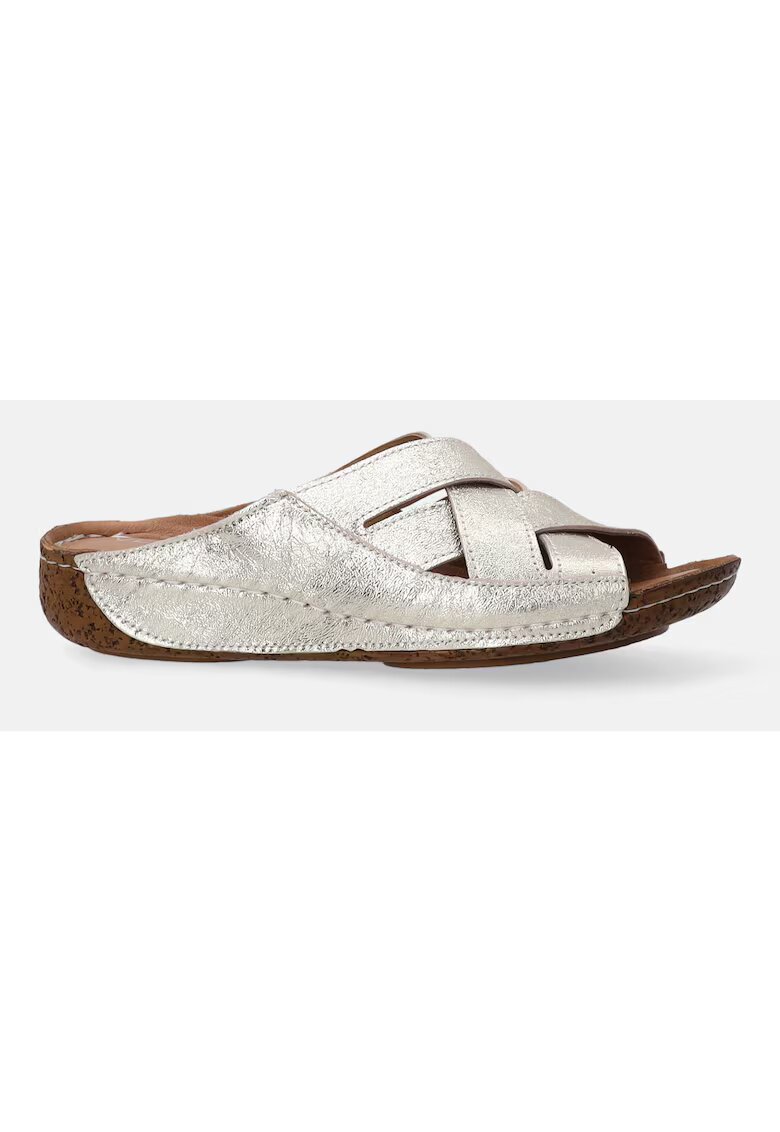 VENEZIA Papuci de piele wedge impletiti