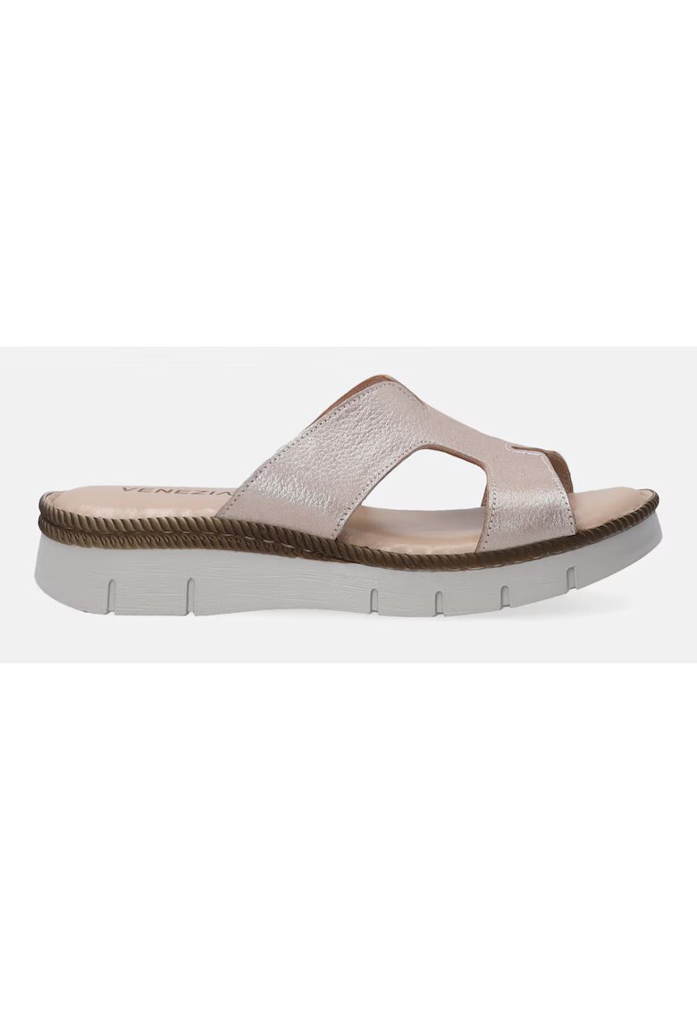 VENEZIA Papuci demiwedge din piele naturala