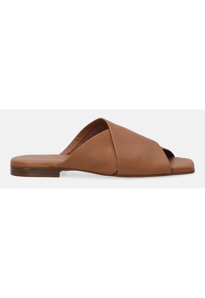 VENEZIA Papuci din piele cu aspect petrecut