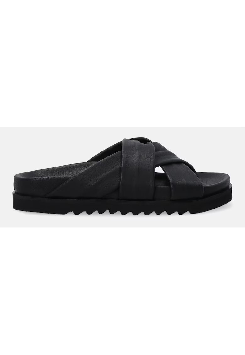 VENEZIA Papuci din piele cu talpa flatform