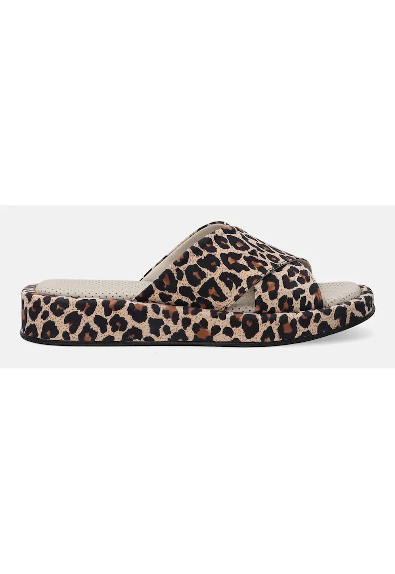 VENEZIA Papuci din piele naturala cu animal print