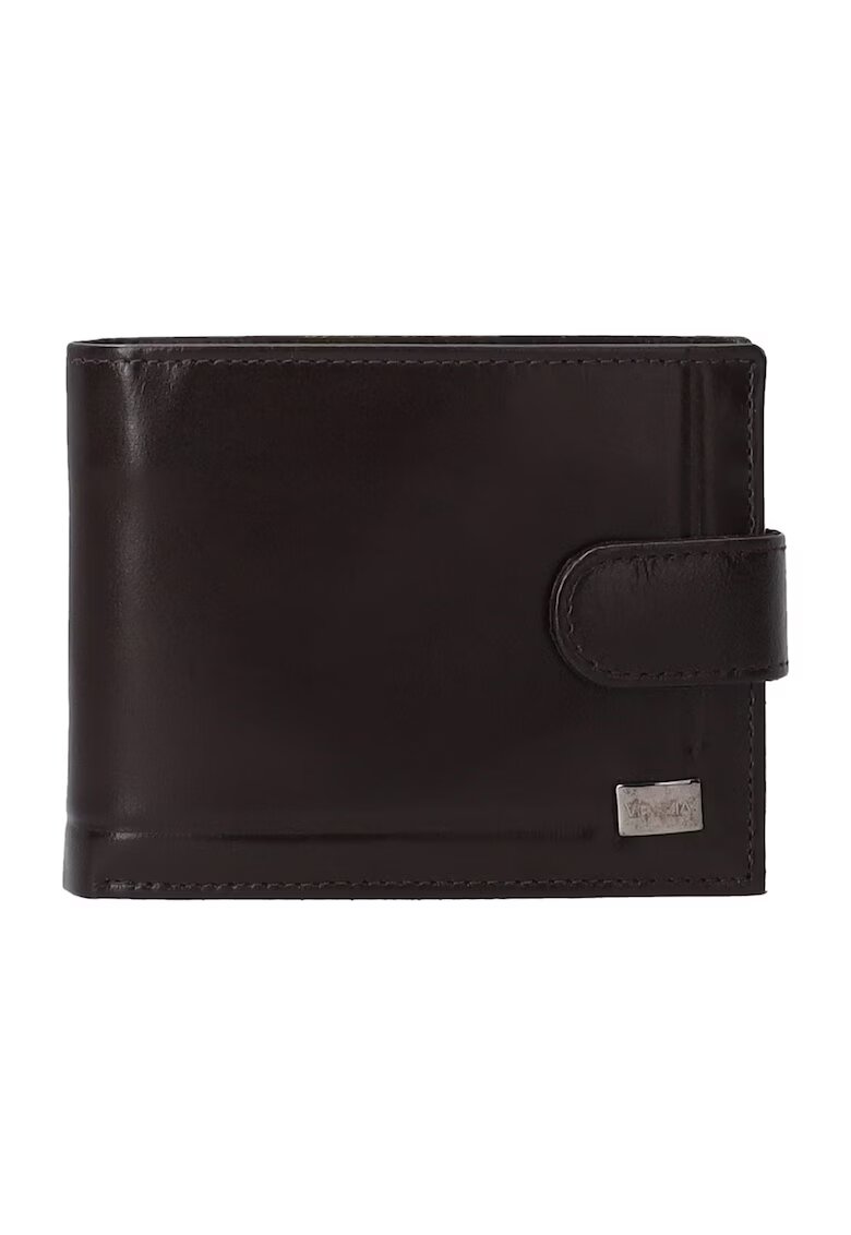 VENEZIA Portofel barbati - piele naturala - maro - 9.5x12x2.5cm