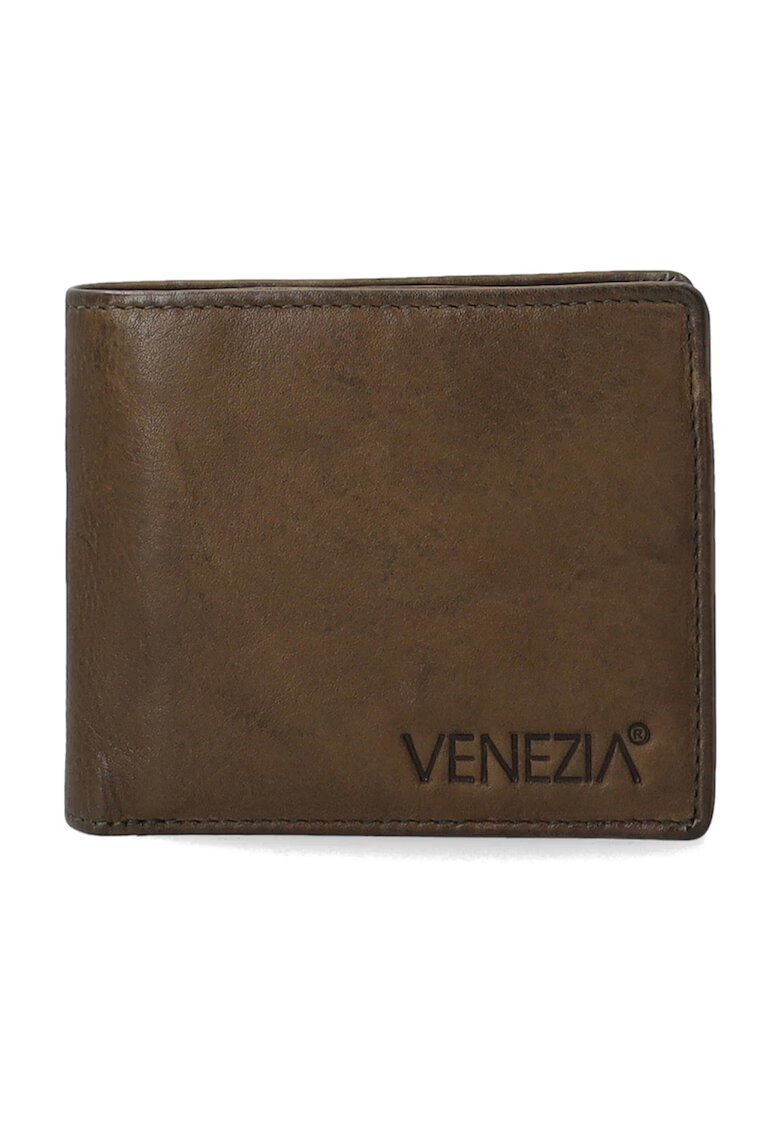 VENEZIA Portofel barbati - piele naturala - verde - 11x9x2cm
