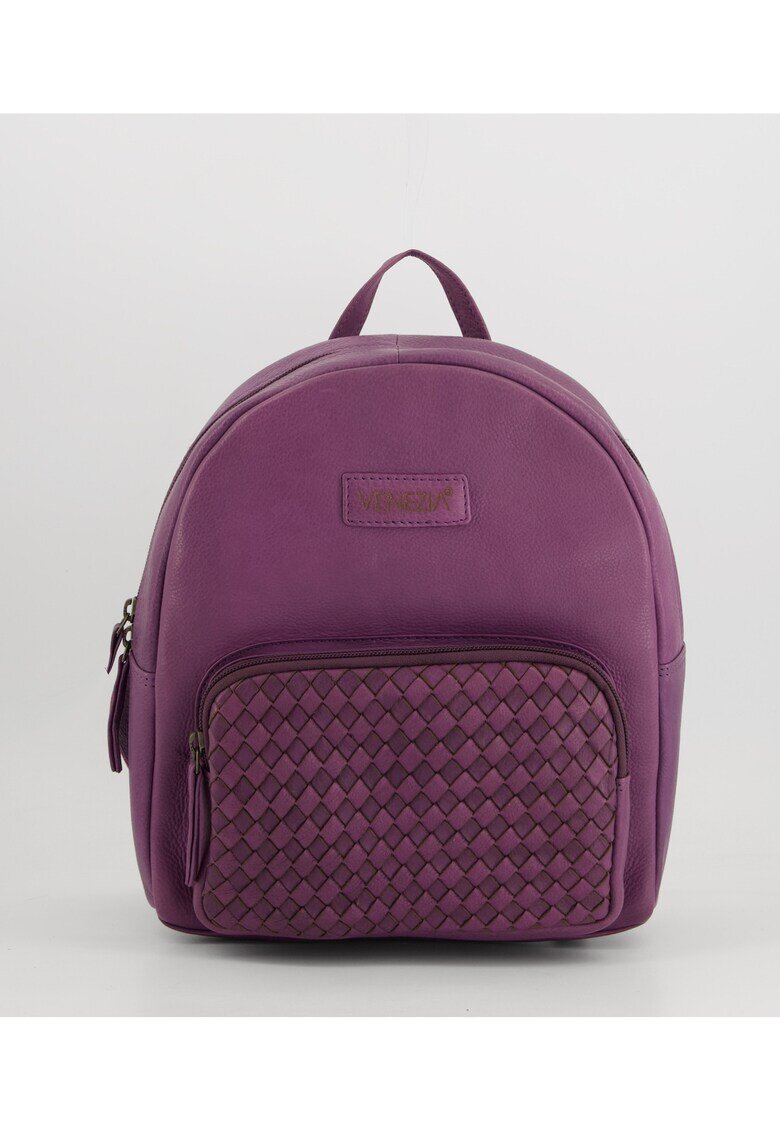 VENEZIA Rucsac din piele cu buzunar exterior - 49745 - Violet