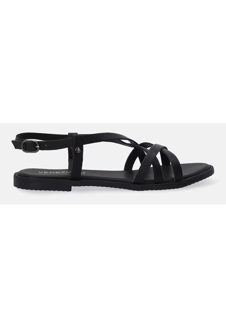 VENEZIA SANDALE CLASICE NEGRE DE DAMA DIN PIELE NATURALA MARIMEA
