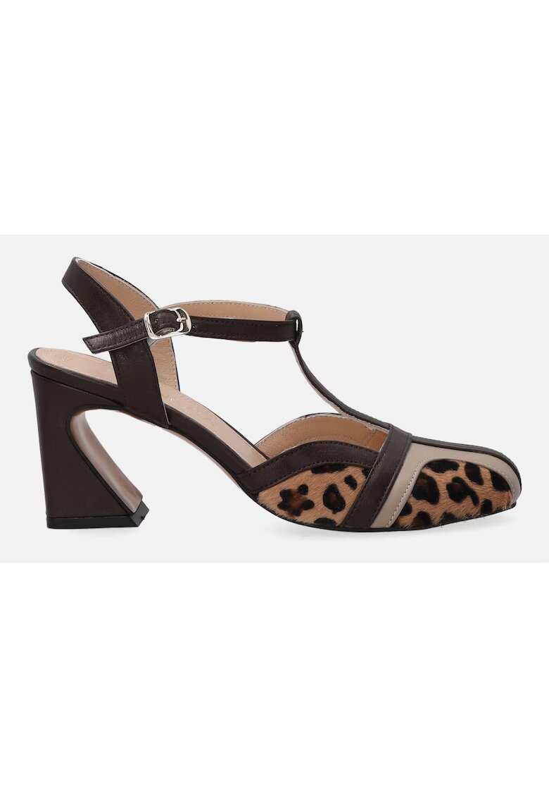 VENEZIA Sandale cu toc si imprimeu leopard