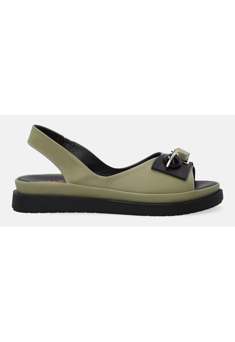 VENEZIA Sandale de piele cu platforma si element decorativ
