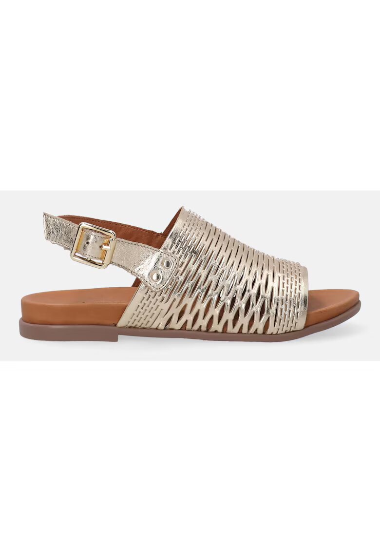 VENEZIA Sandale din piele cu aspect metalic