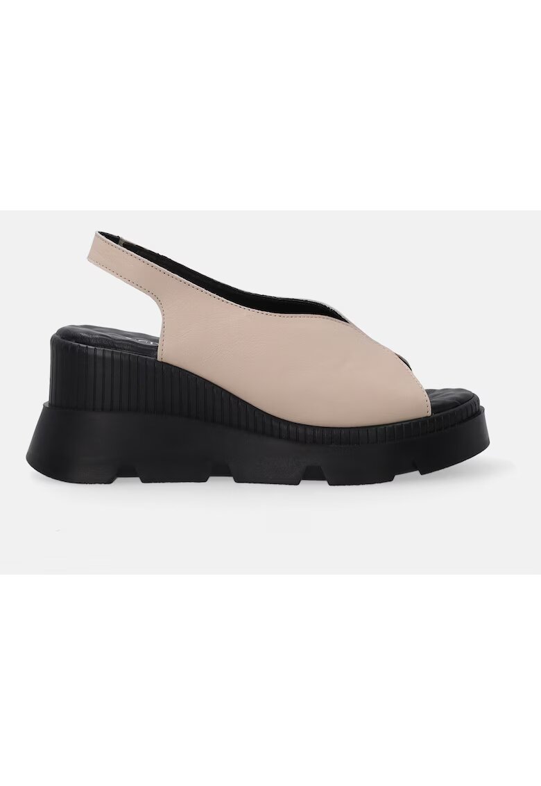VENEZIA Sandale din piele cu talpa wedge si bareta elastica