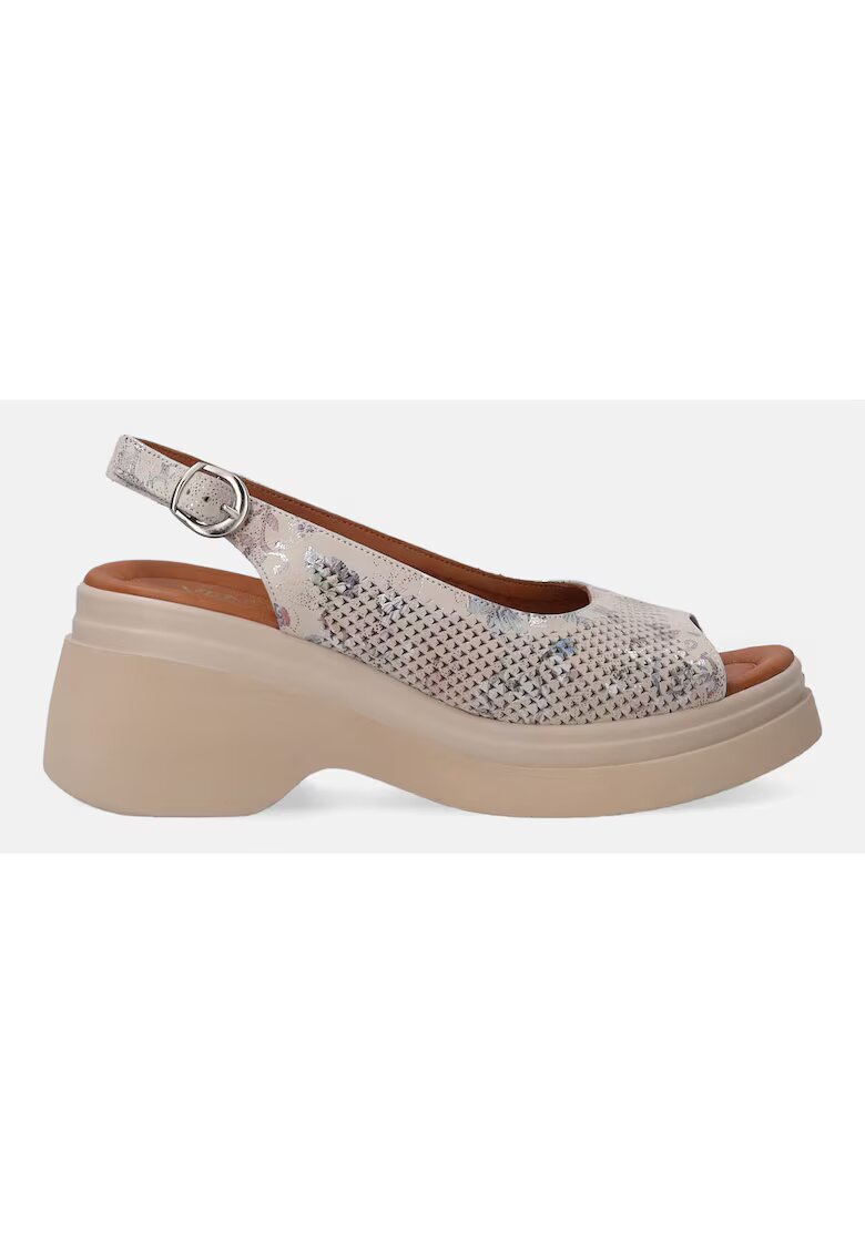 VENEZIA Sandale din piele nabuc cu perforatii decorative